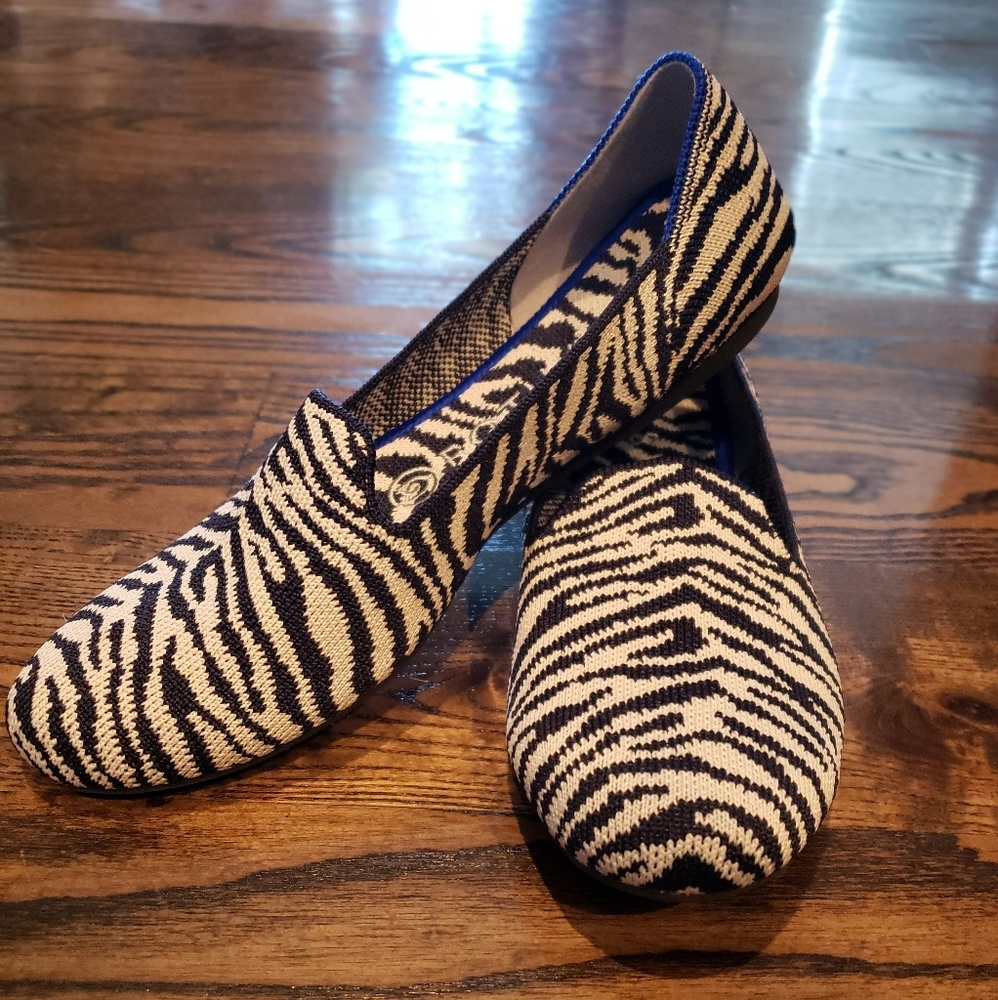 Rothy's Navy Zebra Loafers 6.5 (retired)